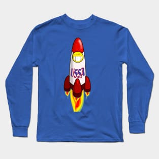 Happy Cartoon Rocket! Long Sleeve T-Shirt